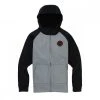 BURTON FELPA FULL ZIP CON CAPPUCCIO CROW BONDED BAMBINO Grigio