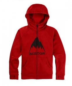 BURTON FELPA FULL ZIP CON CAPPUCCIO OAK BAMBINO Rosso