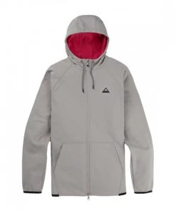 BURTON FELPA FULL ZIP CON CAPPUCCIO CROWN WEATHERPROOF Grigio