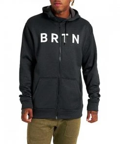 BURTON FELPA FULL ZIP CON CAPPUCCIO OAK SEASONAL Nero