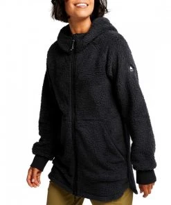 BURTON FELPA FULL ZIP CON CAPPUCCIO MINXY SHERPA DONNA Nero