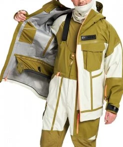 BURTON GIACCA GORE-TEX 3L BREAKER Bianco, Verde -Offerte Snowboard Negozio burton 22821100 giacca gore tex 3l breaker abbigliamento snowboard uomo 043486701 301 3