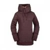 VOLCOM FELPA LUNGA CON CAPPUCCIO TOWER DONNA Bordeaux
